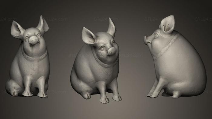 Статуэтки животных (Свинья, STKJ_0386) 3D модель для ЧПУ станка